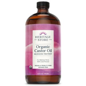 Heritage Store Organic Castor Oil,100% Cold-Pressed | Hexane-Free | Vegan & Cruelty-Free