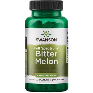 Swanson Full-Spectrum Bitter Melon 500 mg capsules – herbal glucose metabolism support supplement