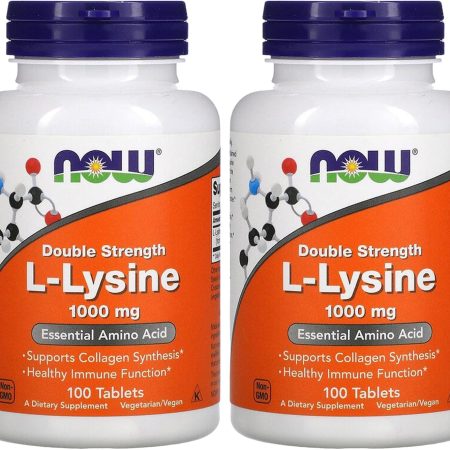 NOW Double Strength L-Lysine 1000 mg tablets immune support supplement in Ghana