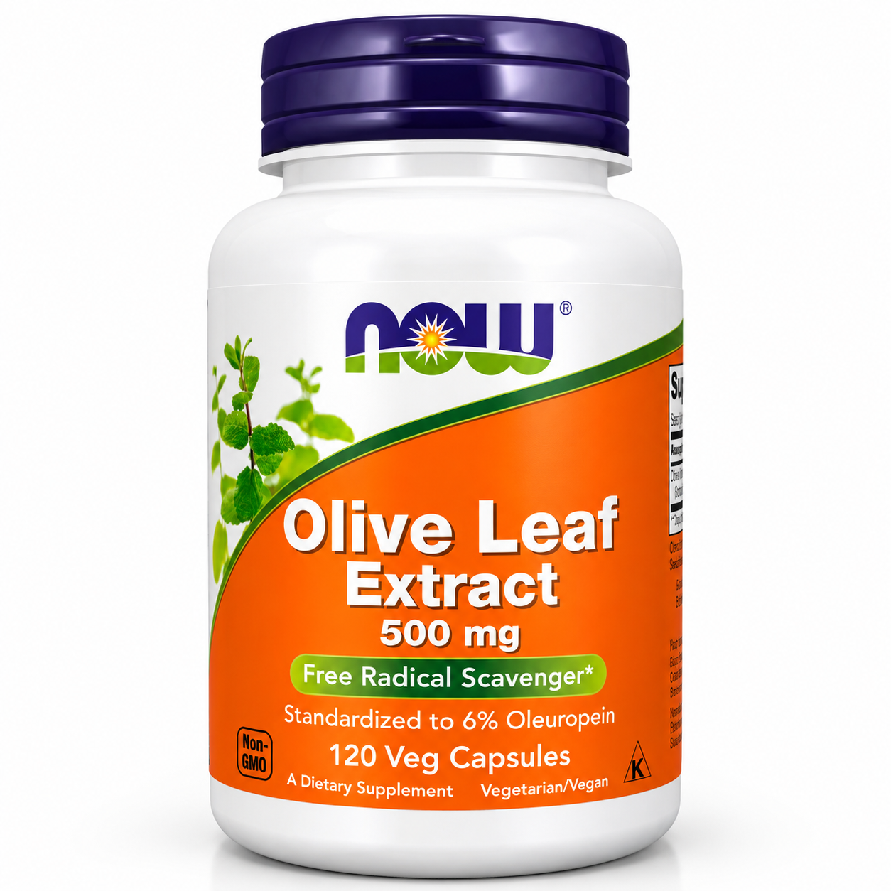 NOW Olive Leaf Extract 500 mg – 120 Veg Capsules